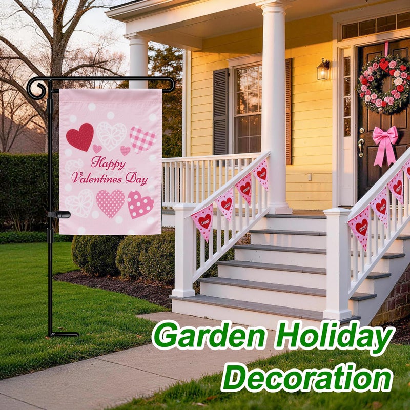 HOOSUN Garden Flag Stand Holder,Yard Flag Holder For Small Flags 12 x 18,Yard Sign Garden Flags Stake For Outside,Small Metal Garden Flag Pole For Yard With Tiger Clip - Image 2